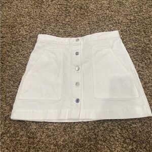 Veronica Beard, white denim miniskirt button up size 8